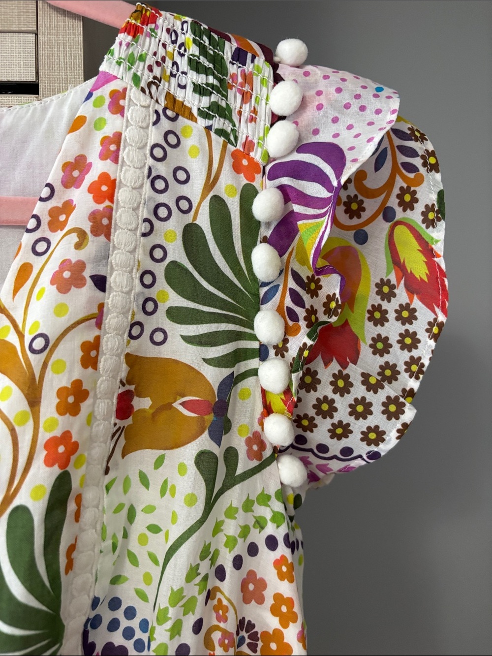 J. Crew Ratti retro Floral pom Pom Maxi Dress size 8 - Picture 6 of 8